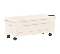 GPUTYGHN Calypso Pot de fleurs avec roulettes Blanc 79 x 35 x 33 cm | Système d'arrosage intégré, résistant aux intempéries, facile à nettoyer, pour balcon, terrasse, jardin