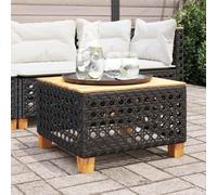 GPUTYGHN Table de jardin modulaire en bois d'acacia et rotin PE, 55 x 55 x 36 cm, noire, pour terrasse et jardin