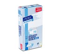 Enveloppe 110 x 220 mm 80 g sans fenêtre blanche - Boîte de 70 -