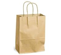 GPV Lot de 20 Sacs à Poignées Torsadées Kraft 100g Taille M 32x12x41cm Brun