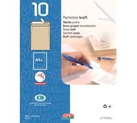 Paquet de 10 pochettes kraft autoadhésif 90g format 260x330 24