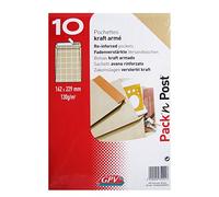 GPV - Paquet de 10 Pochettes - Format C5 (162x229 mm), sans fenêtre, qualité papier kraft : 120 g/m2 - Certifié PEFC