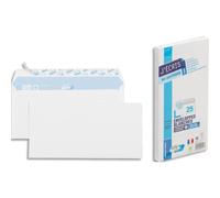 25 Enveloppes Blanches - 110x220 Mm - 90g - Gpv