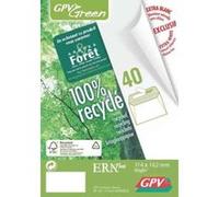GPV - Paquet de 40 Enveloppes - Format DL (110x220 mm), sans fenêtre, qualité papier recyclé : 80 g/m2 - Certifié FSC recyclé & NF316