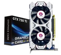 GPVHOSO GTX 750Ti Carte graphique GDDR5 128 bits Direct X12 640SP Interface PCI Express 3.0 x 16, HDMI, DVI-D, VGA, double ventilateur, GPU faible puissance pour travailler et jouer
