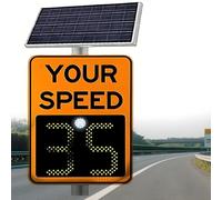 Gpxhbcb Radar de limitation de Vitesse à énergie Solaire amélioré, détecteur de Vitesse numérique 2/3 pour Rues et autoroutes 2digitdisplayorange-20 x27