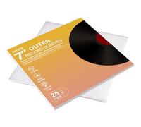 GPXIIZ Pochette Vinyle 45 Tours Extérieur, 25x Pochette Protection Vinyle | Transparente, Pochette Plastique pour Vinyle 7 Pouces, Pochettes Vinyles en Polypropylène Durable pour Disque Vinyle 45T 7"