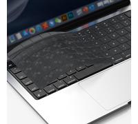 GPXIIZ Protection Clavier Compatible avec 2025-2022 MacBook Air 13.6/Air 15 Pouces M4 M3 M2, 2025-2021 Mac Pro 14/Pro 16 M5 M4 M3 M2 M1, EU-Layout, Gris Translucide(Texture en Fibre de Carbone)