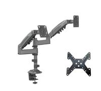 GPYMHLBNR Support de table for écran double H180 17"-27" 22"-32" avec ressort à gaz et support télévision LCD mouvement complet, charge 2 9 kg, 12 , bras pince(2-9kg VESA 200X200)