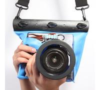 GQ-518M 20m boîtier de caméra de plongée sous-marine pochette sac sec appareil photo sac sec étanche pour Canon Nikon DSLR SLR - Type Blue