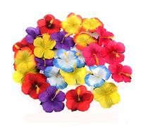 Gqavril12 Hibiscus Fleurs Tropicales Décor 60 Pièces Fleurs Tropicales Artificielles Têtes De Fleurs d'hibiscus Artificielles Accessoires Fausses Fleurs Faits À La Main Party De Mariage Décoration