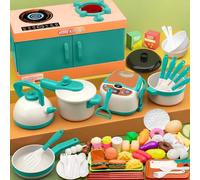 GQBVPN Accessoire Cuisine Enfant Ensemble, 72PCS Dinette Enfant Nourriture Accessoire Ustensile, Légumes Jouet à Couper de Jouet Imitant, Jeu d'imitation Jeux Enfants 3 4 5ans
