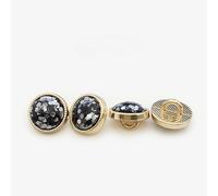 GQGQA 10/20/30 pièces 10MM Boutons de Fleur de Perle de Coquille Noire Boutons de Perles Rondes pour Coudre des Boutons à Dos Plat de Fausses Perles Boutons à Tige en métal