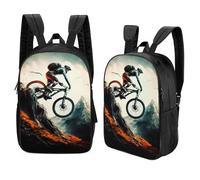 GQmoney Sac à dos de vélo de montagne imprimé en 3D pour garçons, sac d'école de voyage de grande capacité, sac à dos pour garçons, sac d'école Mochila 17 pouces