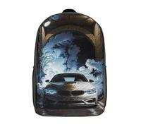 GQmoney Sac à dos de voiture de sport imprimé en 3D pour garçons, cartable de voyage grande capacité, cartable pour garçons, cartable Mochila 17 pouces