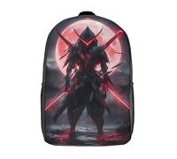 GQmoney Sac à dos d'école pour enfants, imprimé samouraï noir et rouge, pour adultes et enfants, sac à dos de voyage de 43 cm