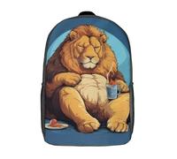 GQmoney Sac à dos d'école pour enfants, motif gros lion, animal amusant, cartable tendance, sac à dos de voyage unisexe, sac d'école 3D cool, 43 cm