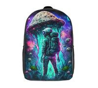 GQmoney Sac à dos d'exploration spatiale champignon imprimé en 3D pour enfants, sac à dos pour élèves du primaire, sac d'école léger pour enfants, filles et garçons, sac à déjeuner pour crèche, 43 cm