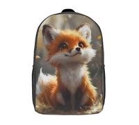 GQmoney Sac à dos imprimé en 3D de 17 pouces, motif renard, pour enfants, léger, idéal pour l'école, le voyage, le collège ou les garçons.