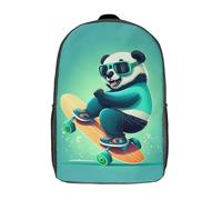 GQmoney Sac à dos Panda Skater pour l'école, imprimé en 3D, pour garçons et filles, cartable pour enfants, sac à dos de voyage, 43 cm