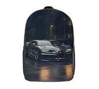 GQmoney Sac à dos pour enfant imprimé 3D Bugatti Chiron Pur Sport, cartable léger, tendance et amusant, idéal pour les étudiants, 43 cm