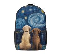 GQmoney Sac à dos pour enfants, cartable grande capacité, motif couple amoureux labrador, pour garçons, filles, adultes, adolescents, 43 cm