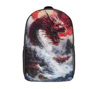 GQmoney Sac à dos Red Dragon Rising pour l'école, imprimé en 3D, pour garçons et filles, cartable pour enfants, sac à dos de voyage, 43 cm