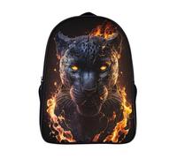 GQmoney Sac à dos tendance avec impression 3D pour enfants, lionne, amour romantique, sac à dos d'école, sac à dos pour filles, sacs d'école primaire, cartable pour adolescents, Fiery Flames Black