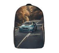 GQmoney Sac à dos unisexe BMW M3 imprimé en 3D, sac à dos de voyage décontracté pour ordinateur portable, cartable léger pour hommes, femmes, garçons et filles 17 pouces