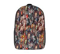 GQmoney Sacs à dos pour enfants, cartable avec affiche de personnage d'horreur, sac à dos pour garçons, sac de voyage, cartable pour étudiants, sac de papeterie, sacs d'école 17 pouces