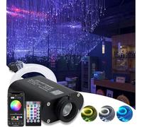 GQQDDD Kit De Lumière Cascade De Rideau en Fibre Optique pour Maison/Chambre/Bar/décor, Câble De Point D'éclair 300 Pièces * 0,75 Mm * 3 M + Moteur De Lumière Activé par Le Son Rgbw + Télécommande