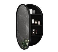 GQQDDD Miroirs de vanité Armoire Miroir Armoire de Salle de Bain Ovale Murale en Bois de Salle de Bain en Bois Armoire à Pharmacie de Rangement démisminante avec lumière