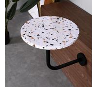 GQQDDD Table de bar ronde de style moderne avec finition en terre cuite blanche et base en fer pour pub, bistrot, café, table basse murale (taille : 40 x 52, couleur : A)