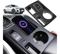 GQQSXZNTD 2024 Nouvelle Version Chargeur sans Fil de Voiture pour Audi Q3/Q3L Sportback 2020-2024 Tous Les Modèles, Charge 15W Plateau de Chargeur avec Le Port USB 27W Chargeur Téléphone Qi, Noir