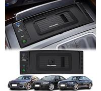GQQSXZNTD Chargeur sans Fil pour Voiture Convient pour Audi A6/A7/S6/S7/RS6/RS7 (2012-2018), Briquets Accessoires, 15W sans Fil & 27W Type-C/USB Plateau Charge Rapide pour i-Phone Sam-Sung