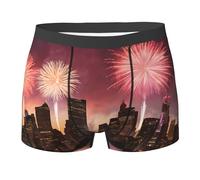 GQSZCYHLKL Caleçon boxeur Las Vegas Sunset pour homme avec imprimé double face en tissu extensible doux et coupe cabine pour un confort tout au long de la journée, Noir , XXL