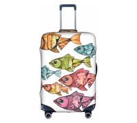 GQSZCYHLKL Colorful Fish1 Housse de protection élégante pour sac de voyage avec impression double face, design élastique pour un ajustement sûr et une protection contre les rayures, blanc, XL
