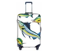 GQSZCYHLKL Fish Art Housse de protection élégante pour sac de voyage avec impression double face, design élastique pour un ajustement sûr et une protection contre les rayures, blanc, L