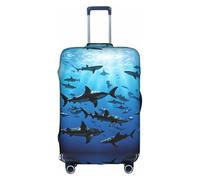 GQSZCYHLKL Hammerhead Sharks Housse de protection élégante pour sac de voyage avec impression double face, design élastique pour un ajustement sûr et une protection contre les rayures, blanc, L