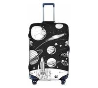 GQSZCYHLKL Housse de protection élégante pour valise astronaute et extraterrestre avec impression double face, design élastique pour un maintien sûr et une protection contre les rayures, blanc, XL