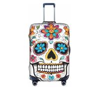 GQSZCYHLKL Housse de protection élégante pour valise avec motif tête de mort avec impression double face, design élastique pour un ajustement sûr et une protection contre les rayures, blanc, M