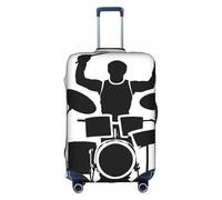 GQSZCYHLKL Housse de protection élégante pour valise de batteur avec impression double face, design élastique pour un ajustement sûr et une protection contre les rayures, blanc, L