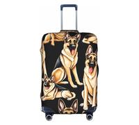 GQSZCYHLKL Housse de protection élégante pour valise de berger allemand avec impression double face, design élastique pour un ajustement sûr et une protection contre les rayures, blanc, S