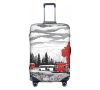 GQSZCYHLKL Housse de protection élégante pour valise de voyage rouge London Street avec impression double face, design élastique pour un ajustement sûr et une protection contre les rayures, blanc, M