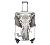 GQSZCYHLKL Housse de protection élégante pour valise éléphant avec impression double face, design élastique pour un maintien sûr et une protection contre les rayures, blanc, S