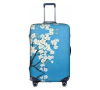 GQSZCYHLKL Housse de protection élégante pour valise, motif cerisier japonais, avec impression double face, design élastique pour un maintien sûr et une protection contre les rayures, blanc, L