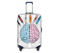 GQSZCYHLKL Housse de protection élégante pour valise, motif cerveau humain, avec impression double face, design élastique pour un ajustement sûr et une protection contre les rayures, blanc, L