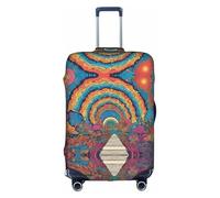 GQSZCYHLKL Housse de protection élégante pour valise, motif champignon abstrait, mandala coloré, avec impression double face, design élastique pour un ajustement sûr et une protection contre les