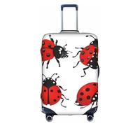 GQSZCYHLKL Housse de protection élégante pour valise, motif coccinelle, avec impression double face, design élastique pour un ajustement sûr et une protection contre les rayures, blanc, L
