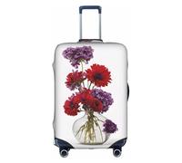 GQSZCYHLKL Housse de protection élégante pour valise, motif coquelicot avec impression double face, design élastique pour un maintien sûr et une protection contre les rayures, blanc, L